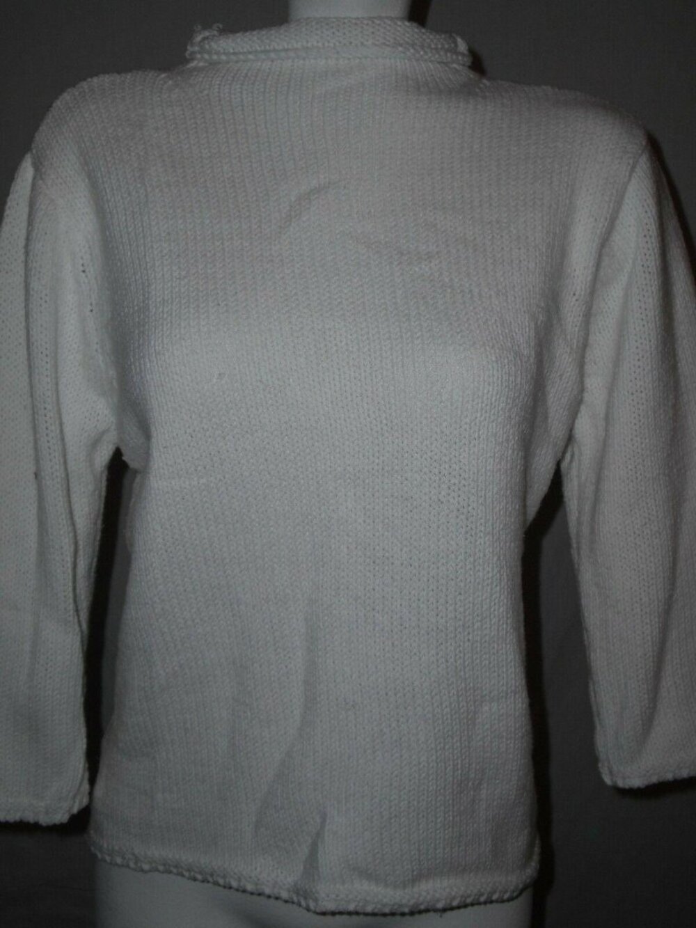 Marsh Landing Women's Mock Rolled Neck Sweater White Size Large